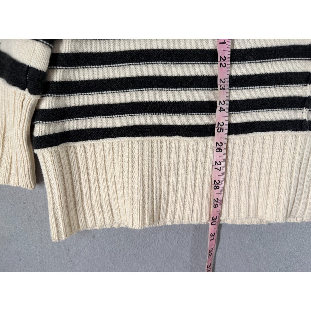 Anthropologie Maeve Chandler Sweater Womens XL Black Cream Boxy Minimalist Chic - Picture 3 of 14
